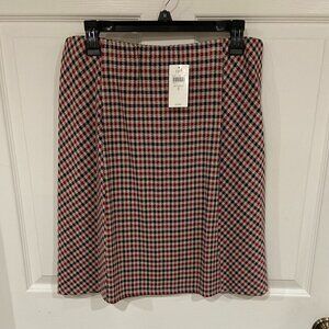 J. Jill Houndstooth Plaid Ponte Knit Skirt - Size Small - NWT